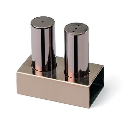 2'li Yuvarlak İnce Tuzluk Takımı (Bakır)