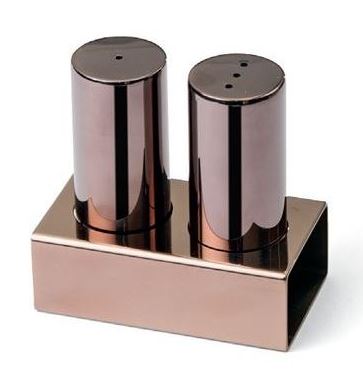 2'li Yuvarlak Kalın Tuzluk Takımı (Bakır)