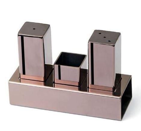 3'lü Kare Tuzluk Takımı (Bakır)