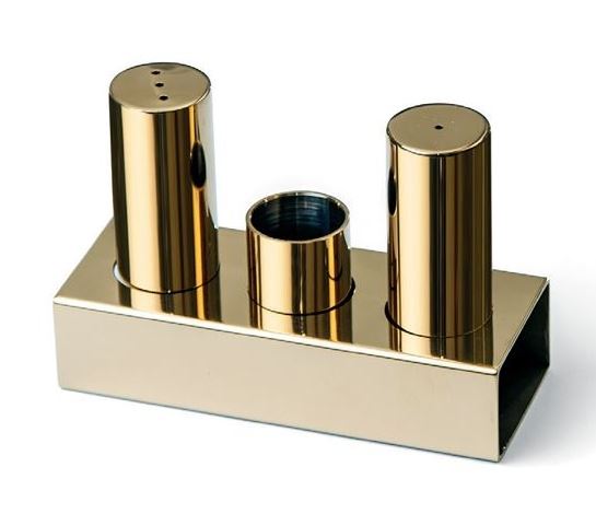 3'lü Yuvarlak İnce Tuzluk Takımı (Altın)