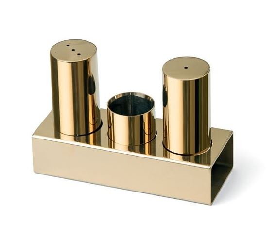 3'lü Yuvarlak Kalın Tuzluk Takımı (Altın)