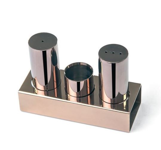 3'lü Yuvarlak Kalın Tuzluk Takımı (Bakır)