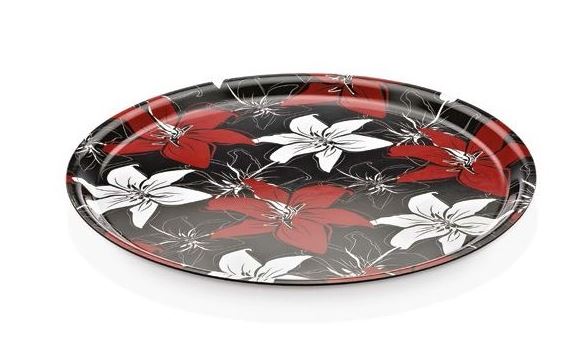 Lilla-Dekorlu Lamine Tepsi