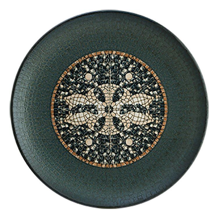 Mezopotamya Mozaik Antrasit Gourmet Düz Tabak 17 cm